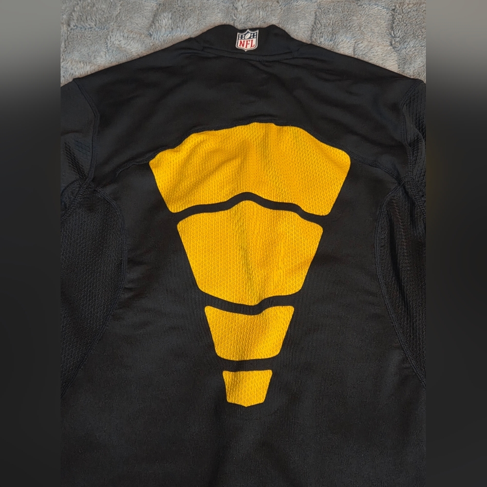 Nike Pittsburgh Steelers Shirt Men's Size S Black On Field Long Sleeve 2-Sided - Picture 12 of 12